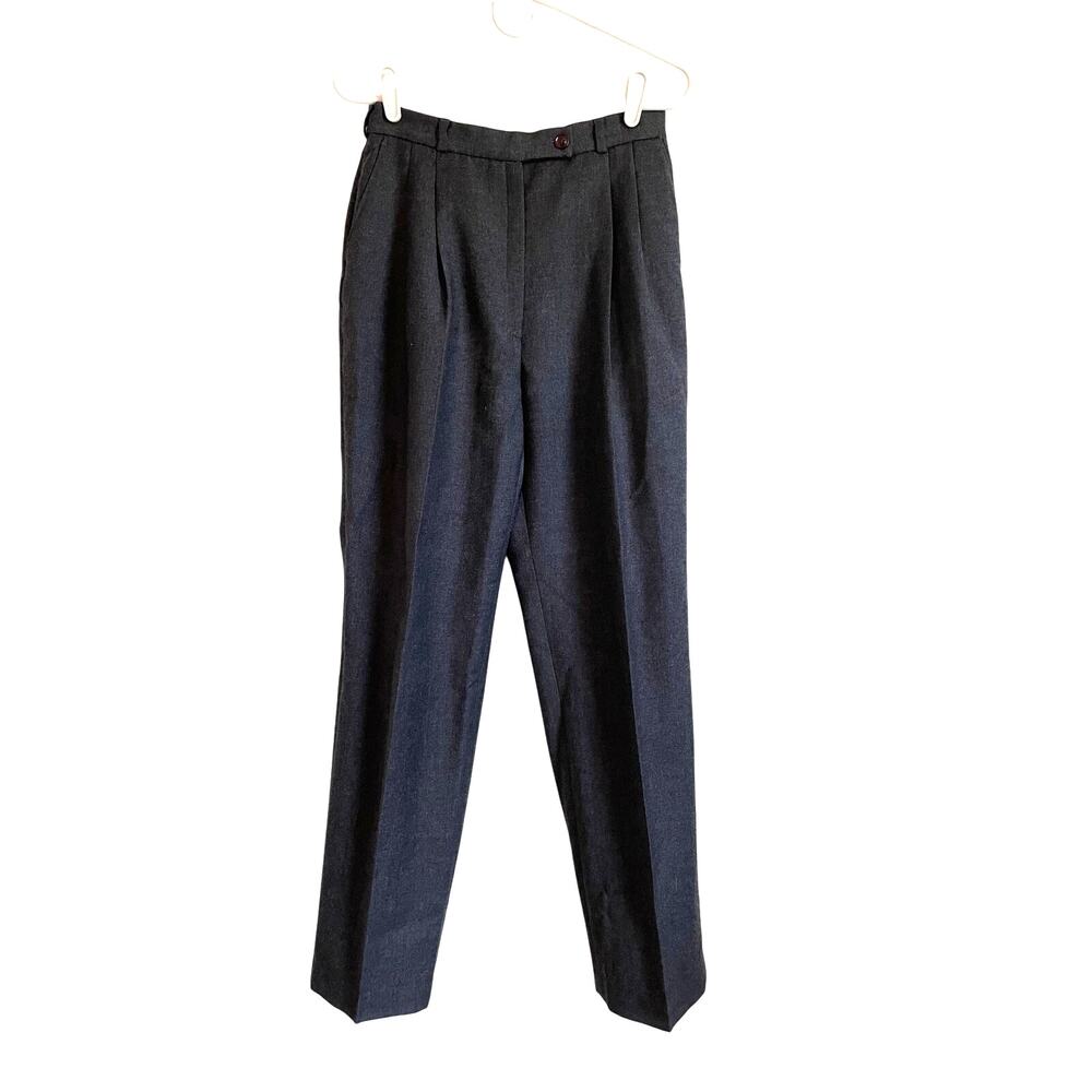 Zazil gray 100% wool pants dressy pockets pleated zipper lagenlook warm
